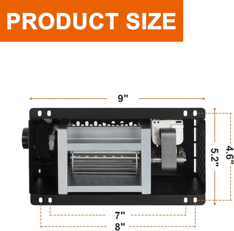 DELSbbq S31105 Speed Variable Fireplace Blower Fan for GHP Group,Monessen, Majestic (MHSC Brands), Majestic Dutchwest Windsor, CFM US Century Plate Steel Freestanding Wood Stove Fireplace, Wood Stove Blower - Image 3